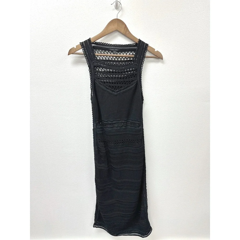 OhNe‎ Titel Crochet Stretch Midi Dress Black S